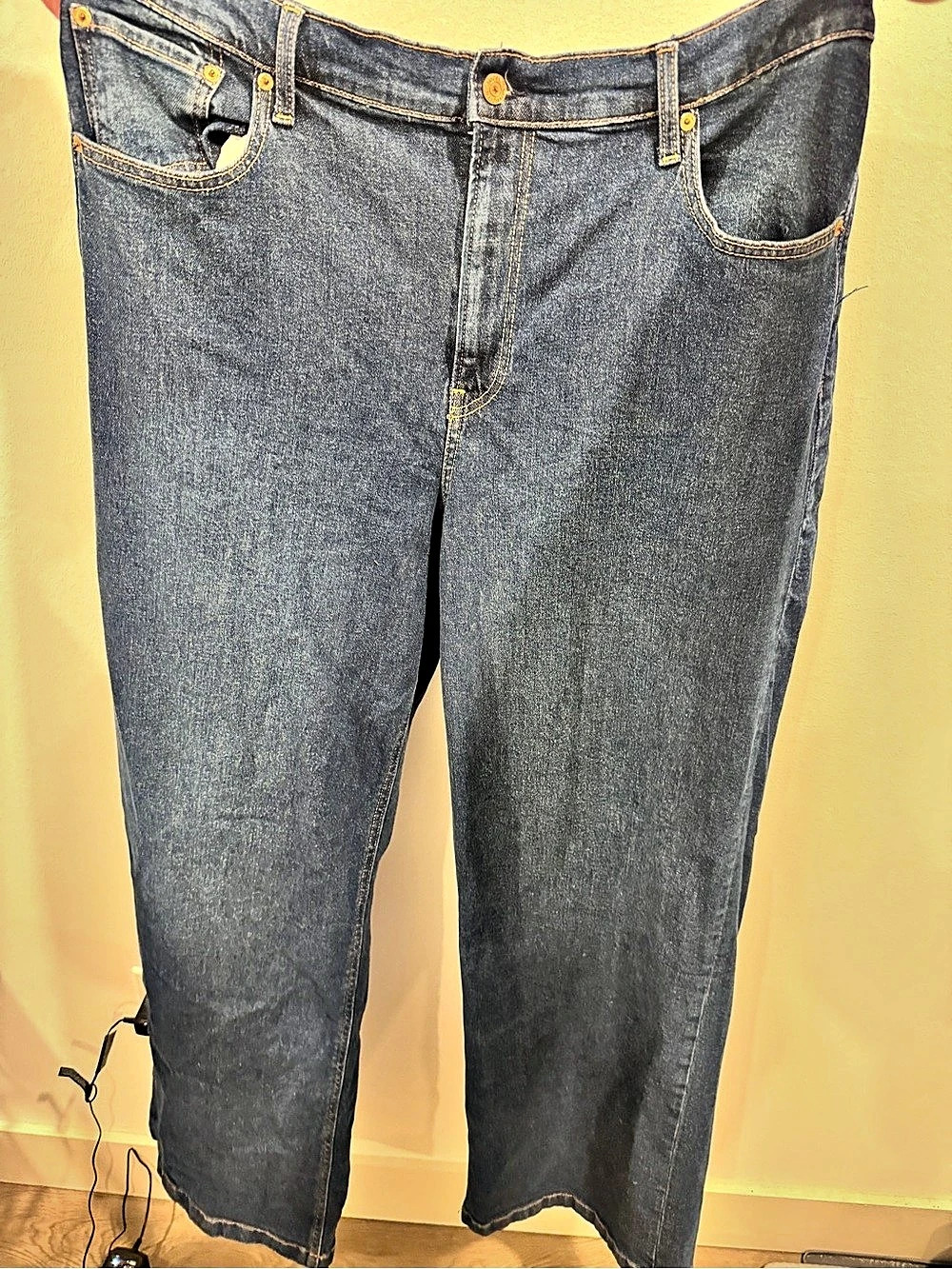 Gap High Rise Stride Jeans Wide Leg Blue Waist 35